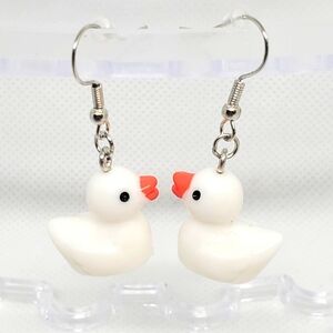 7/$10 White Duck Earrings, New
